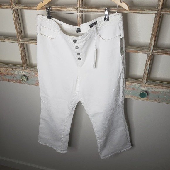 Sanctuary White Denim Cropped Jeans Ladies size 18 NWT - Picture 5 of 7